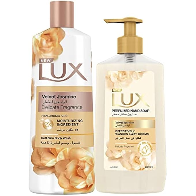Lux غسول يد سائل ياسمين مخملي 500 مل + غسول جسم ياسمين مخملي 500 مل - Image 1